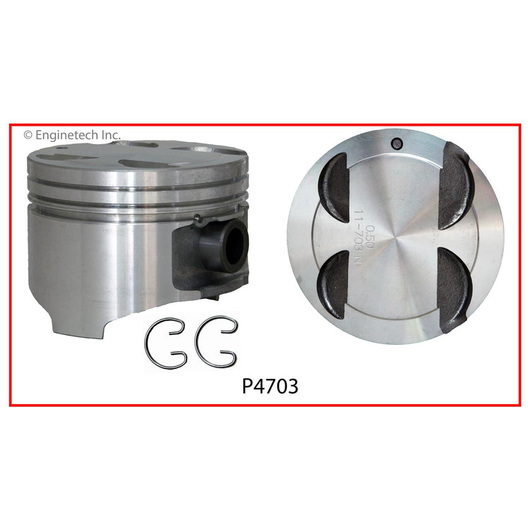 Enginetech P4703(4).50 Engine Piston Set Without Rings for Mazda Protege and Ford Escort