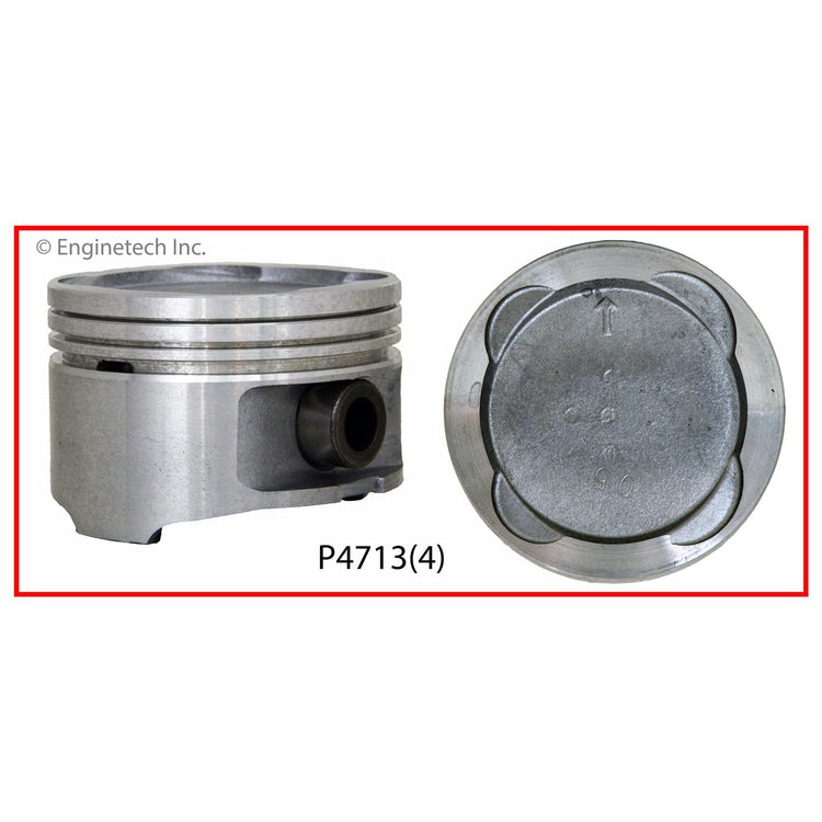 Enginetech P4713(4).50 Engine Piston Set Without Rings for Toyota Corolla and Celica