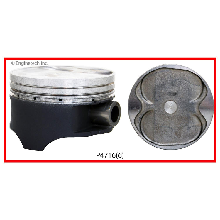 Enginetech P4716(6).50 Engine Piston Set Without Rings for Mazda 626 and Ford Probe