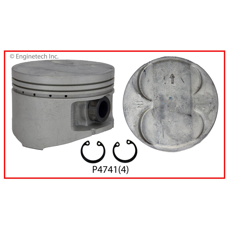 Enginetech P4741(4).50 Engine Piston Set Without Rings for Honda Prelude (1997-2001)