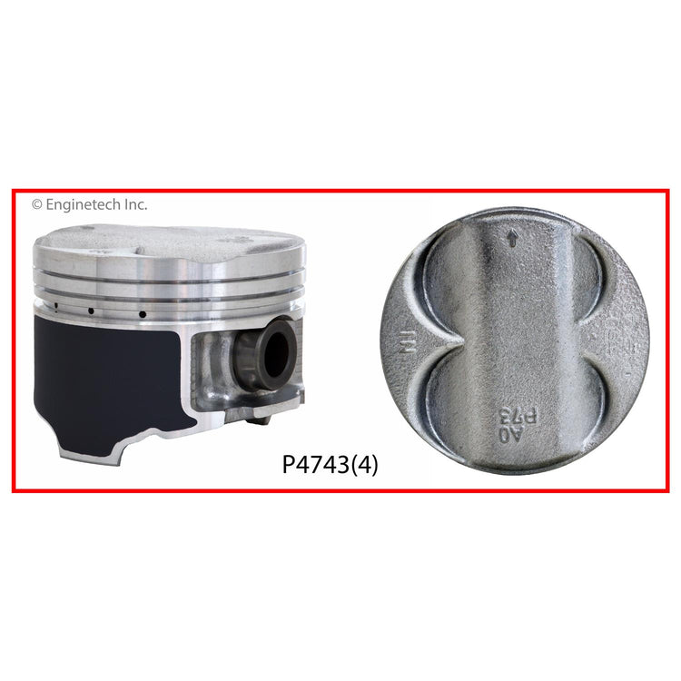 Enginetech P4743(4).50 Engine Piston Set Without Rings for Acura Integra (1997-2001)