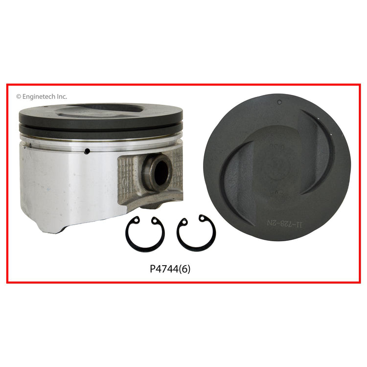 Enginetech P4744(6)STD Engine Piston Set Without Rings for Nissan and Mercury Vehicles