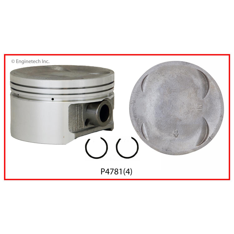 Enginetech P4781(4).50 Engine Piston Set Without Rings for Honda Accord (1998-2002)