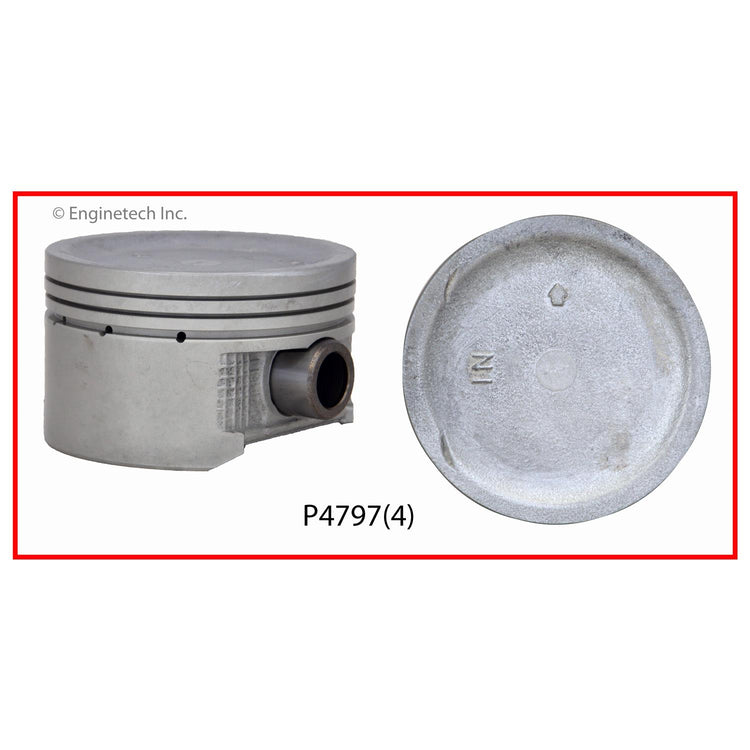 Enginetech P4797(4).50 Engine Piston Set Without Rings for Honda Civic 2001-2005