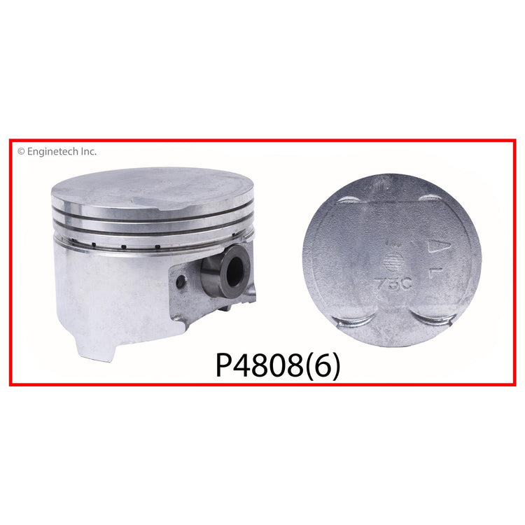 Enginetech P4808(6)STD Engine Piston Set Without Rings for Chrysler and Dodge
