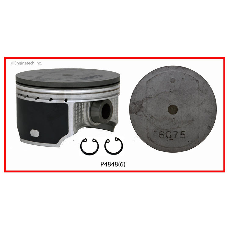 Enginetech P4848(6)STD Engine Piston Set Without Rings for Mitsubishi 2004-2007