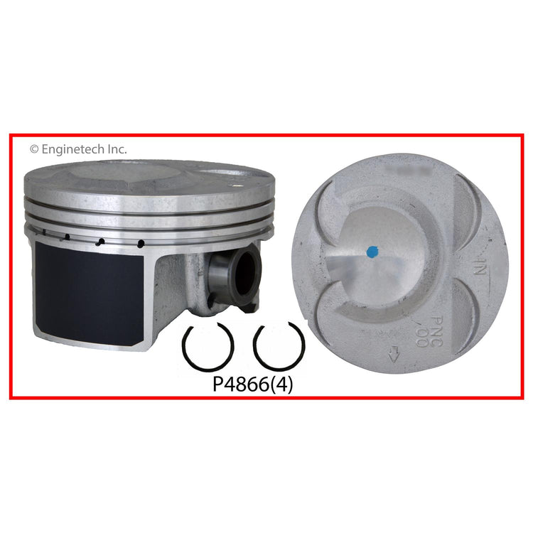 Enginetech P4866(4).50 Engine Piston Set Without Rings for Acura RSX (2002-2006)