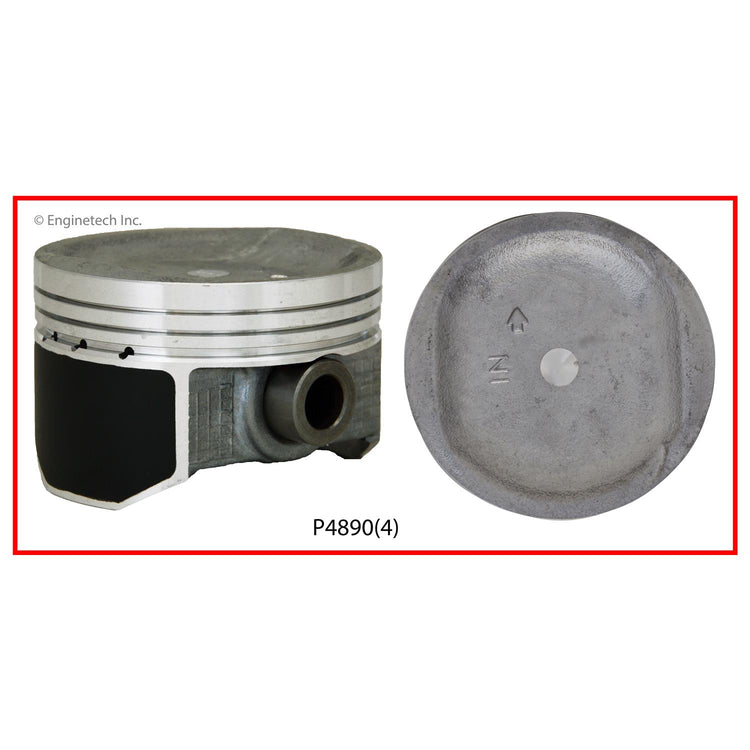 Enginetech P4890(4).50 Engine Piston Set Without Rings for 2007-2008 Honda Fit