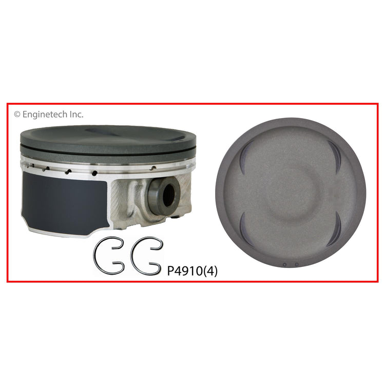 Enginetech P4910(4)STD Engine Piston Set Without Rings for Subaru Vehicles