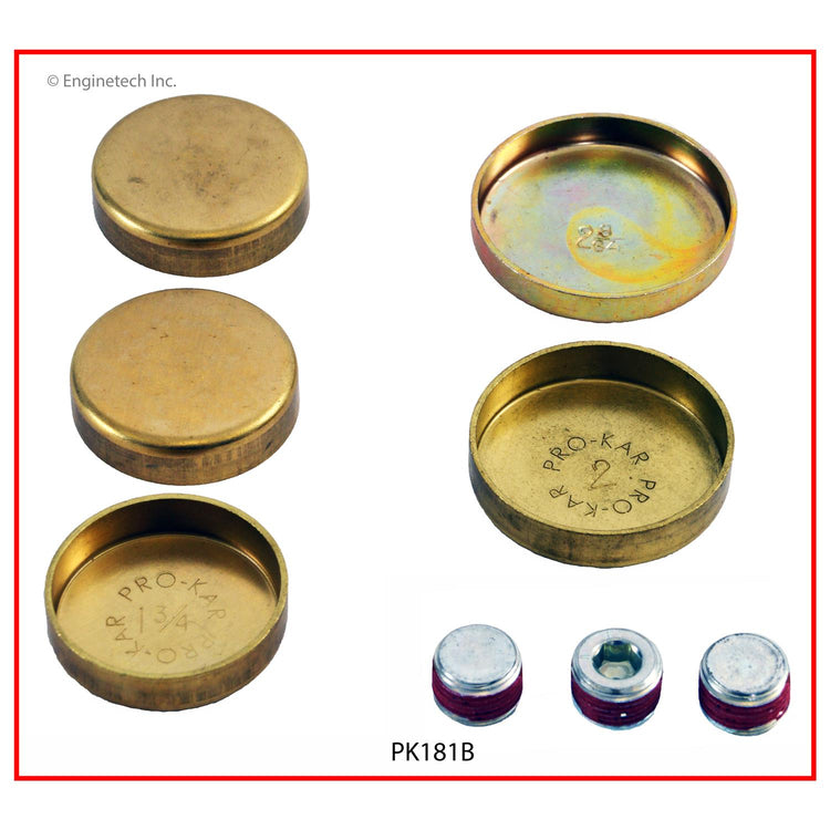 Enginetech PK181B Brass Engine Expansion Plug Kit for Dodge Dakota, Eagle Premier, Jeep CJ7