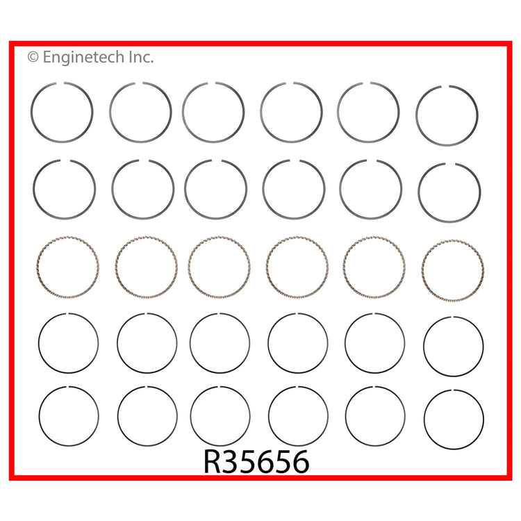 Enginetech R35656-030 Engine Cast Iron Piston Ring Set for Classic Chevrolet Vehicles