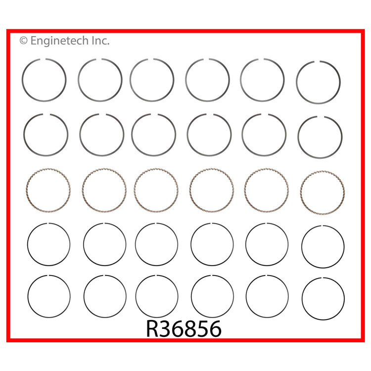 Enginetech R36856-040 Engine Cast Iron Piston Ring Complete Set for Ford 300 and Broncos