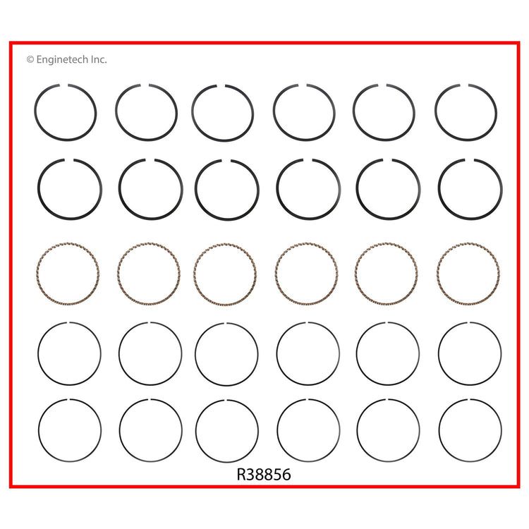 Enginetech R38856-030 Engine Cast Iron Piston Ring Complete Set