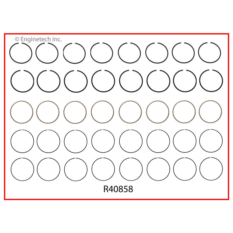 Enginetech R40858-040 Engine Cast Iron Piston Ring Complete Set for Classic American Motors and Jeep Models