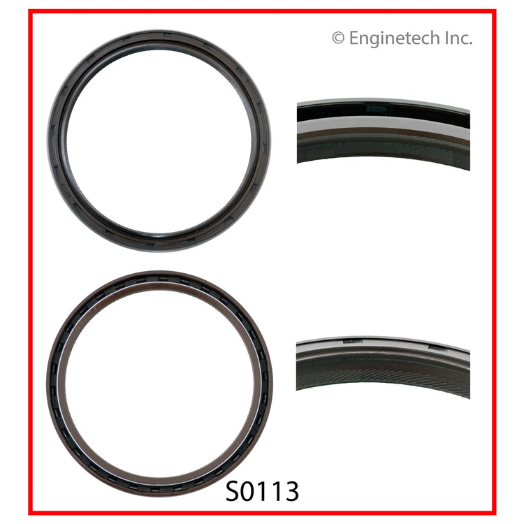Enginetech S0113 Engine Rear Crankshaft Seal with Offset Double Lip Lip Viton Material