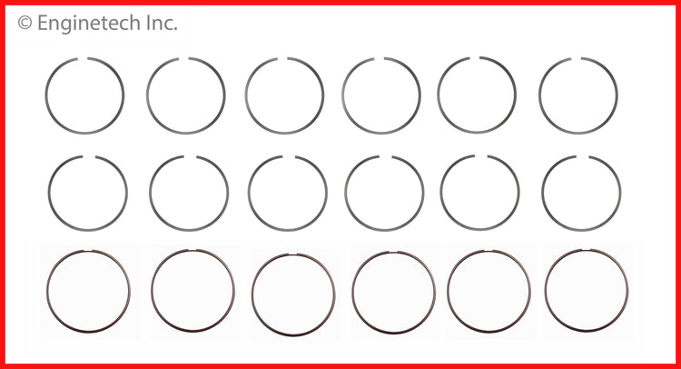 Enginetech S10726-030 Engine Premium Piston Ring Complete Set for Ram 2500 and 3500 (2012-2016)