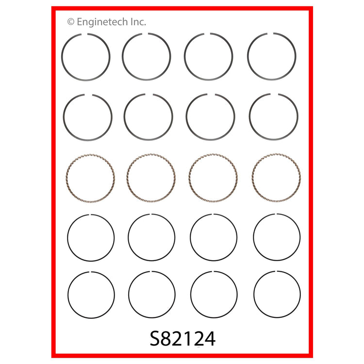 Enginetech S82124-.50 Engine Premium Piston Ring Set for Hyundai and Kia Models