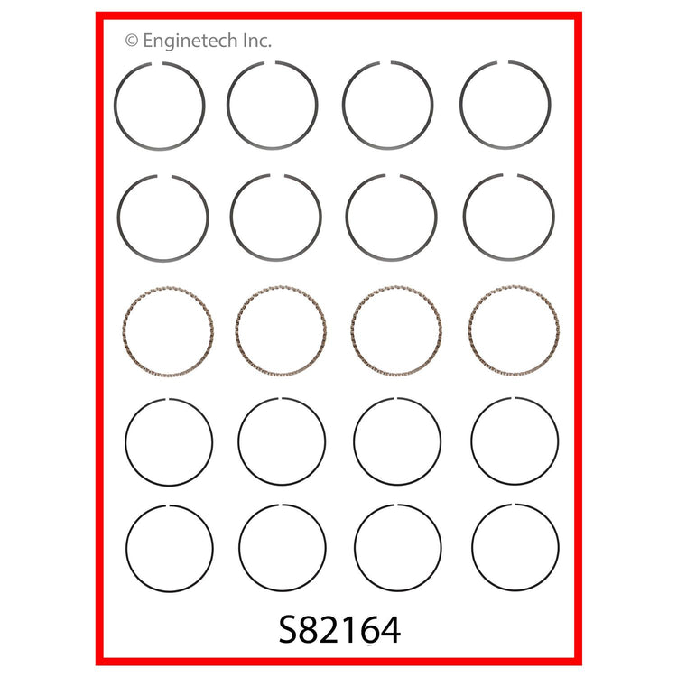 Enginetech S82164-.50 Engine Premium Piston Ring Complete Set for Saturn SC and SL Models