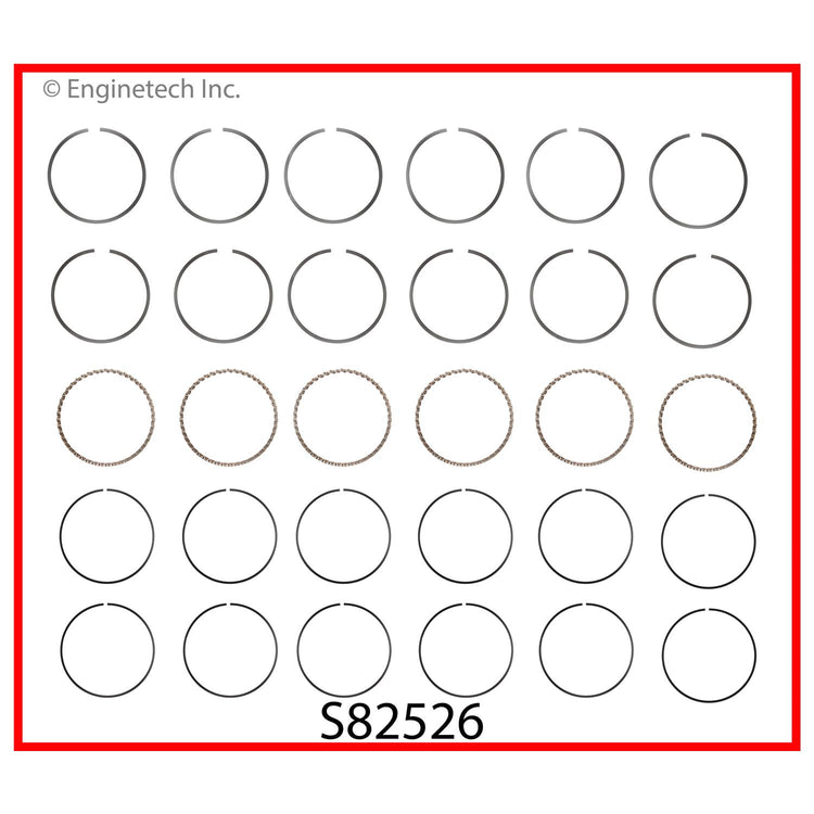 Enginetech S82526-STD Engine Premium Piston Ring Complete Set for Audi and Volkswagen Vehicles