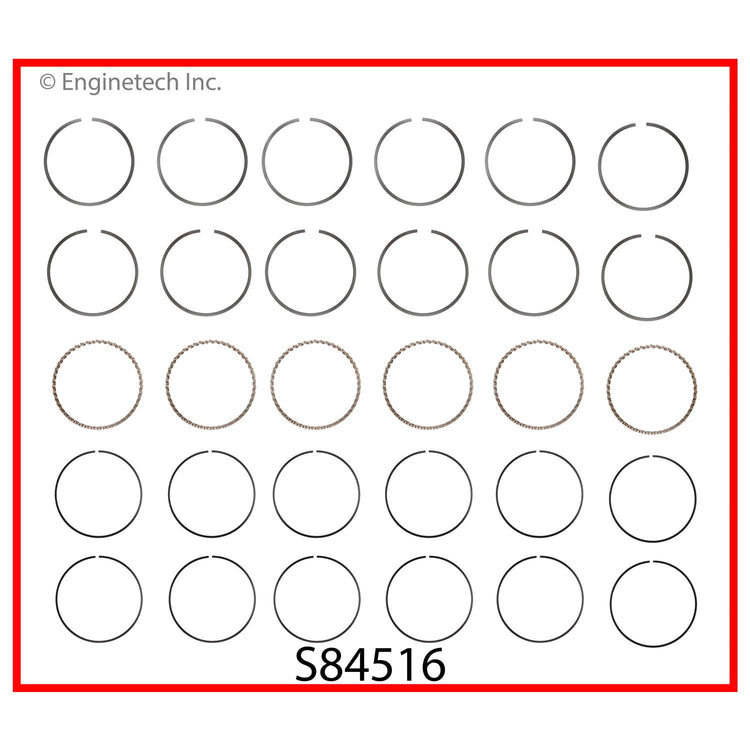 Enginetech S84516-STD Engine Premium Piston Ring Complete Set for Mazda 626 (1993-2002)
