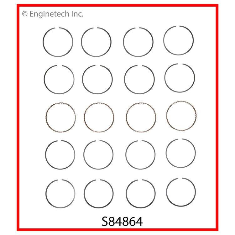 Enginetech S84864-.50 Engine Premium Piston Ring Set for Ford Vehicles