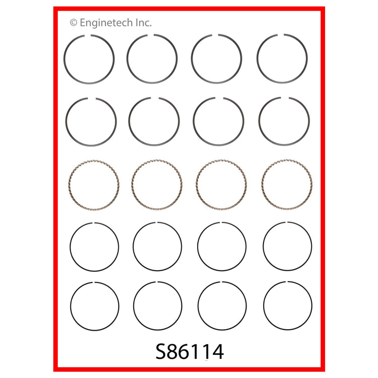 Enginetech S86114-.50 Engine Premium Piston Ring Complete Set for Isuzu and Suzuki Vehicles