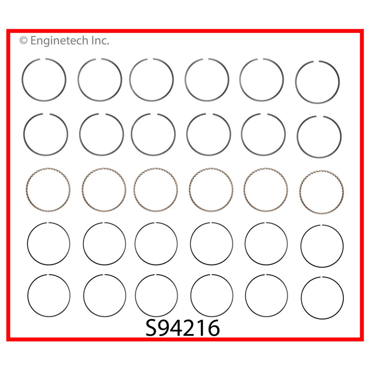 Enginetech S94216-.50 Premium Piston Ring Set for 2006-2010 GM and Saturn Engines