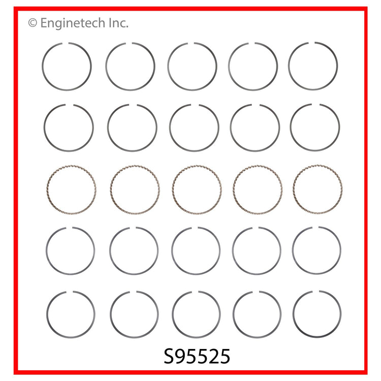 Enginetech S95525-.50 Engine Premium Piston Ring Complete Set for Chevy Colorado, GMC Canyon, Hummer H3, and Isuzu i-370