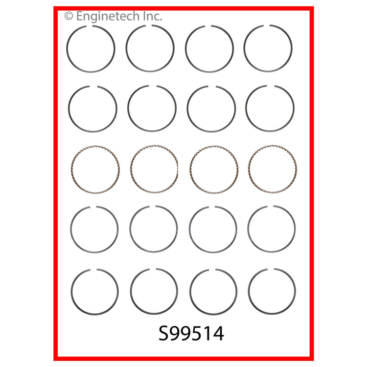 Enginetech S99514-STD Engine Premium Piston Ring Set for Subaru and Saab Vehicles