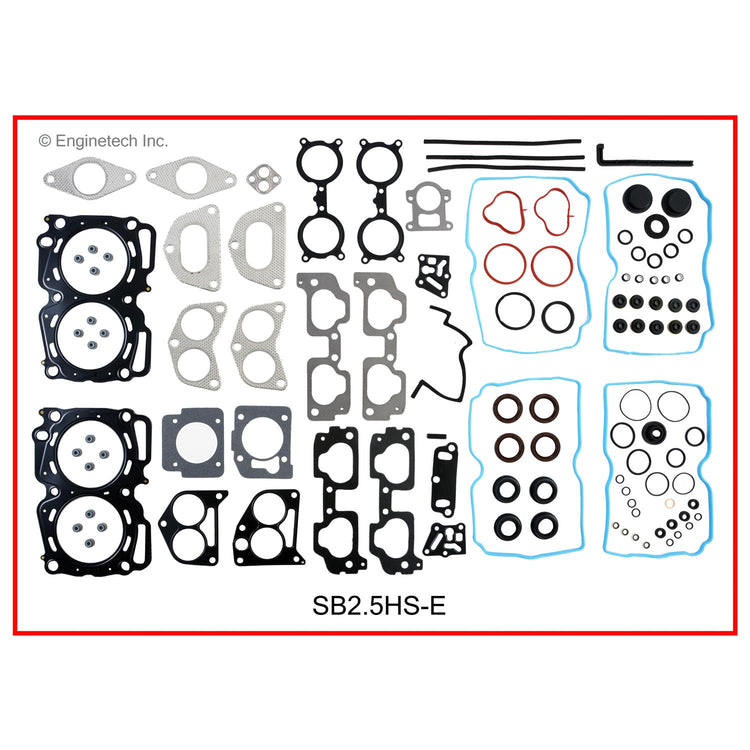 Enginetech SB2.5HS-EWB Engine Cylinder Head Gasket Set for Subaru 2006 9-2X with Head Bolts