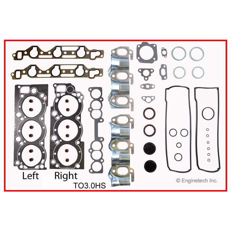 Enginetech TO3.0HS-WB Engine Cylinder Head Gasket Set for Toyota 4Runner and Pickup with Head Bolts