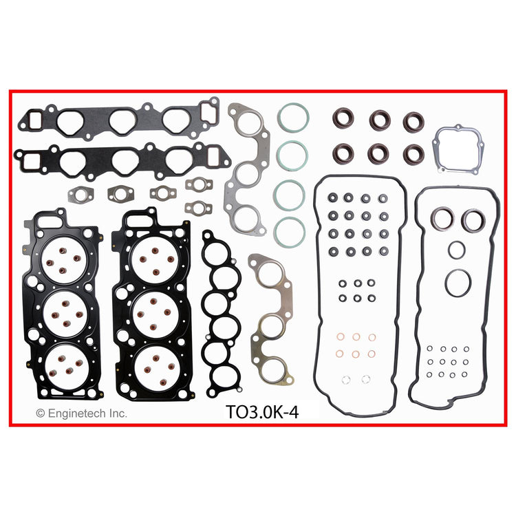 Enginetech Engine Full Gasket Set for Toyota and Lexus Vehicles - Part Number TO3.0K-4