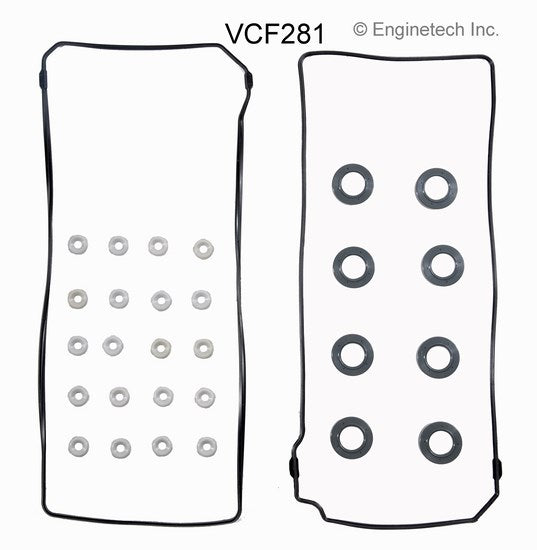 Enginetech VCF281 Engine Valve Cover Gasket for Ford and Lincoln Trucks and Sedans