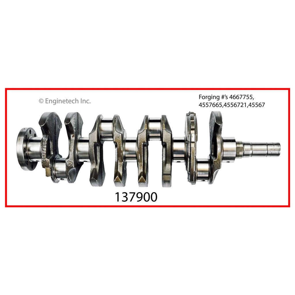 Enginetech Remanufactured Engine Crankshaft Kit with Main and Rod Bearings for Chrysler and Dodge Vehicles