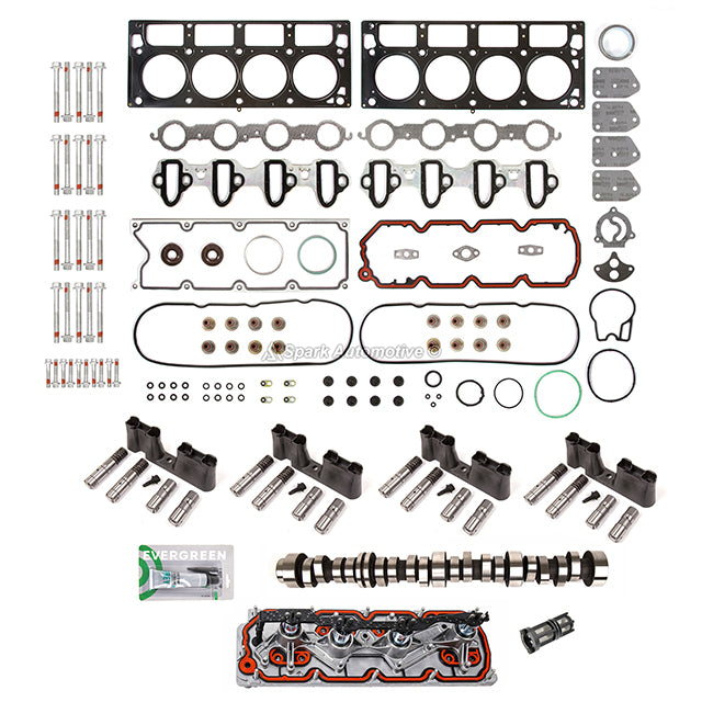 05-14 Chevy GM 5.3L Head Gasket Set Bolts AFM DOD Lifters Camshaft 1-Bolt VLOM