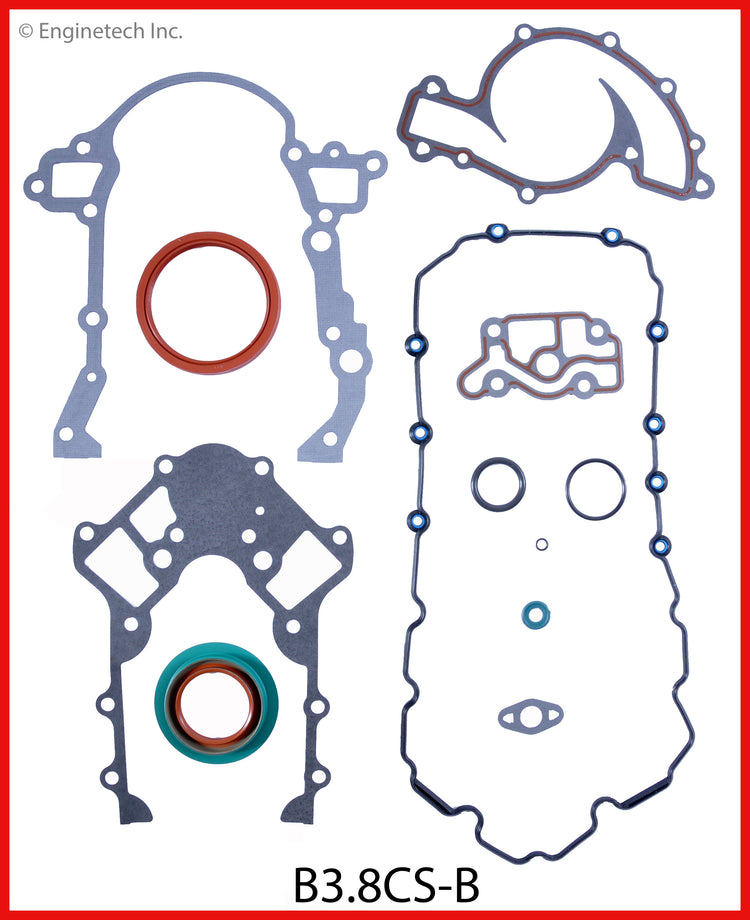 Enginetech B3.8CS-B Engine Lower End Gasket Set for Buick and Chevrolet Vehicles