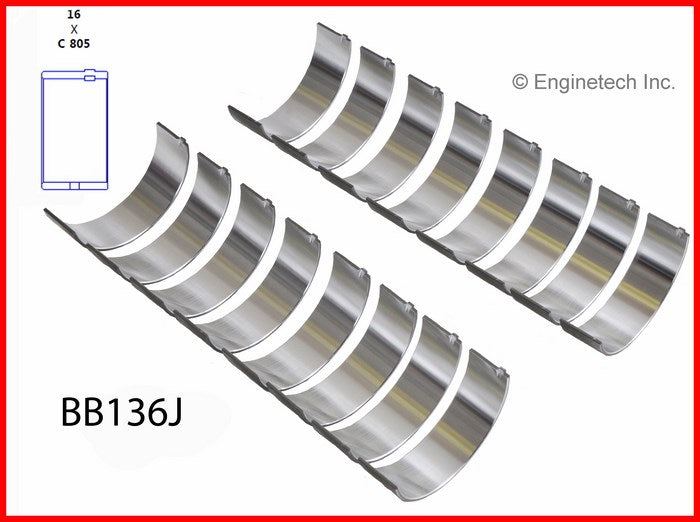 Enginetech BB136J030 Engine Full Connecting Rod Bearing Set for Improved Performance