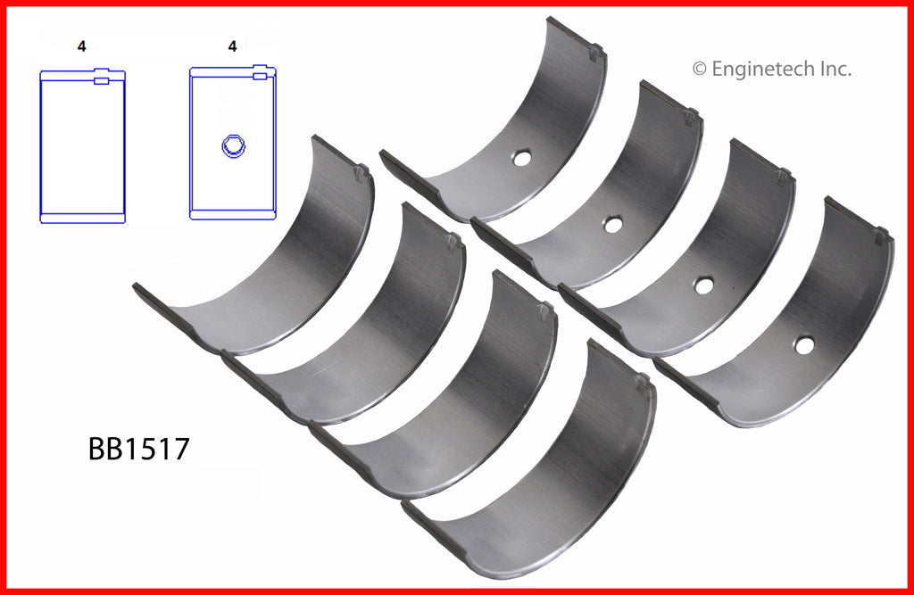 Enginetech BB1517STD Full Connecting Rod Bearing Set for Isuzu Vehicles