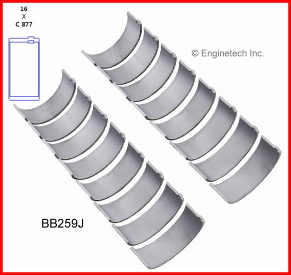 Enginetech BB259J020 Engine Full Connecting Rod Bearing Set for Reliable Performance