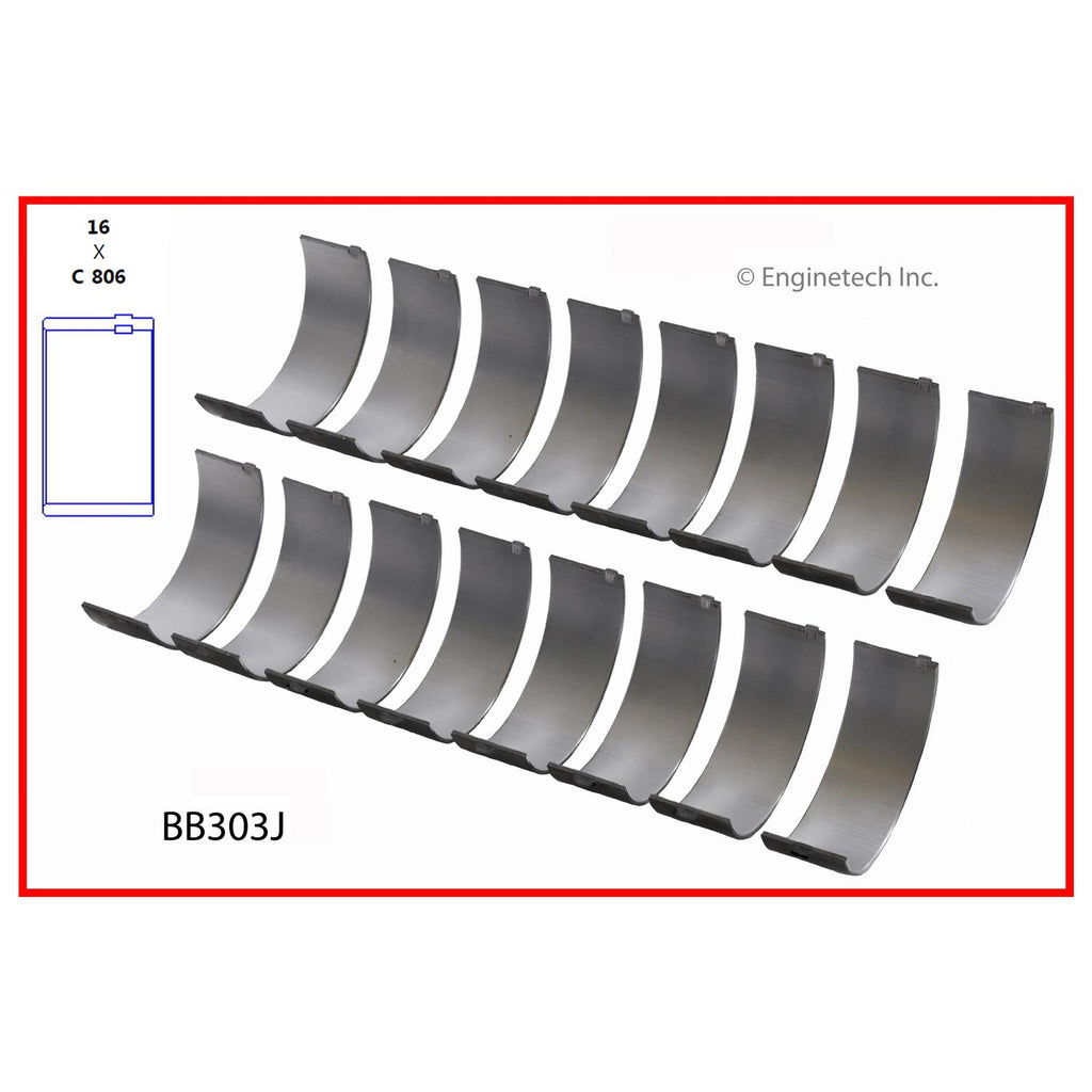 Enginetech BB303J010 Engine Full Connecting Rod Bearing Set for Improved Engine Performance