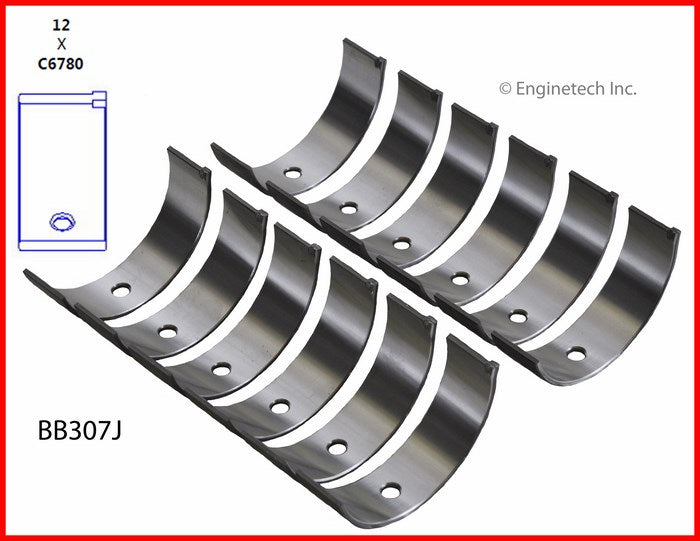 Enginetech BB307J.25 Engine Full Connecting Rod Bearing Set for Chrysler Vehicles