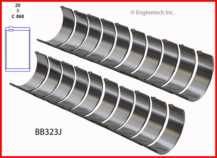 Enginetech BB323J.25 Engine Full Connecting Rod Bearing Set for Enhanced Performance