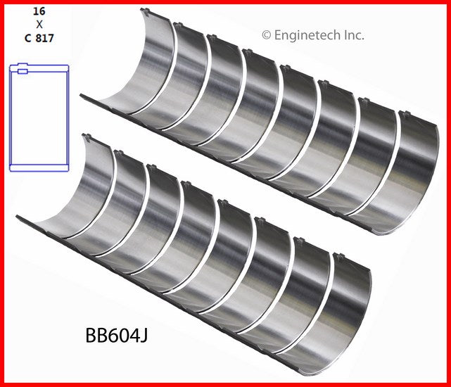 Enginetech BB604JSTD Engine Full Connecting Rod Bearing Set for Improved Performance and Durability