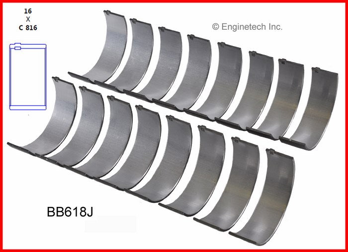 Enginetech BB618J020 Engine Full Connecting Rod Bearing Set – High-Quality Replacement for Domestic and Import Engines