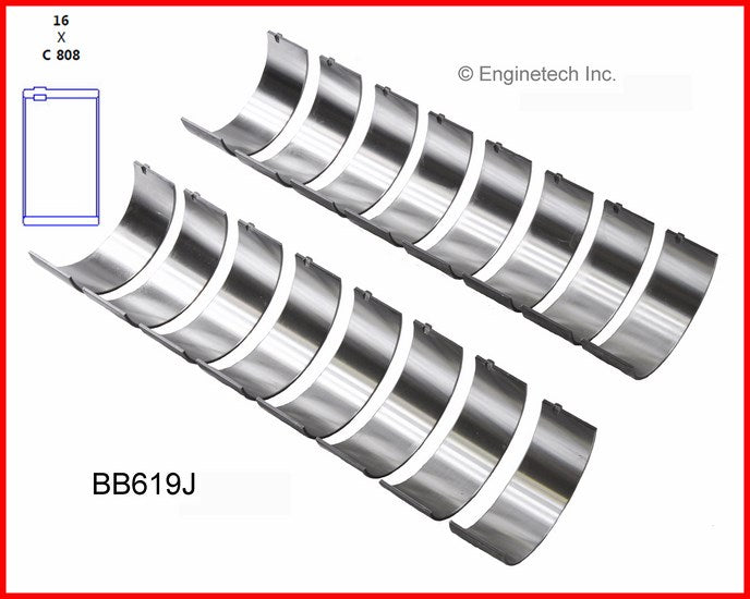 Enginetech BB619J010 Engine Full Connecting Rod Bearing Set for Domestic and Import Engines