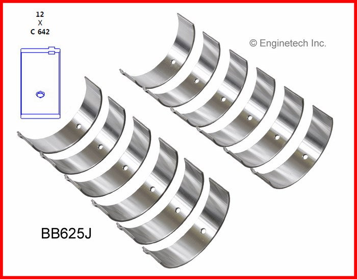 Enginetech BB625JSTD Engine Full Connecting Rod Bearing Set for Ford, Mercury, Mazda