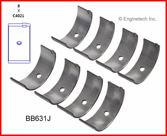 Enginetech BB631J.25 Engine Full Connecting Rod Bearing Set for Ford Vehicles