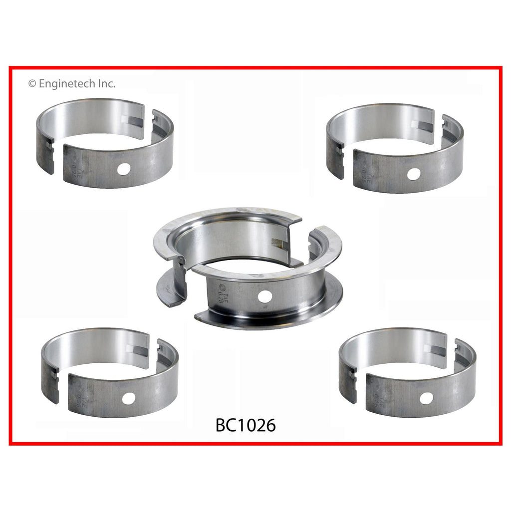 Enginetech BC1026STD Engine Full Crankshaft Main Bearing Set for Suzuki and Chevrolet Models