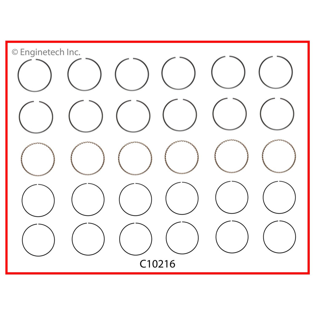 Enginetech C10216-020 Engine Premium Piston Ring Complete Set for GM and Isuzu Vehicles