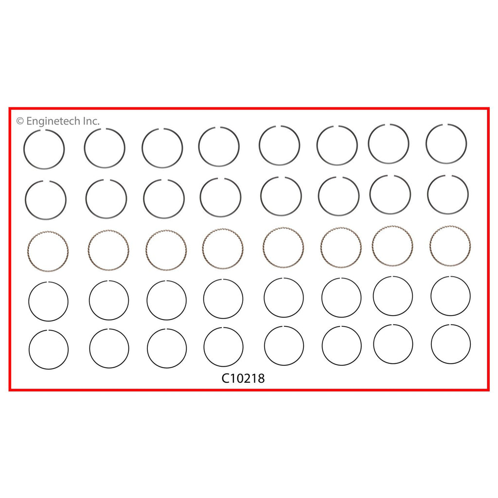 Enginetech C10218-030 Engine Premium Piston Ring Complete Set for High-Performance Engine Rebuilds